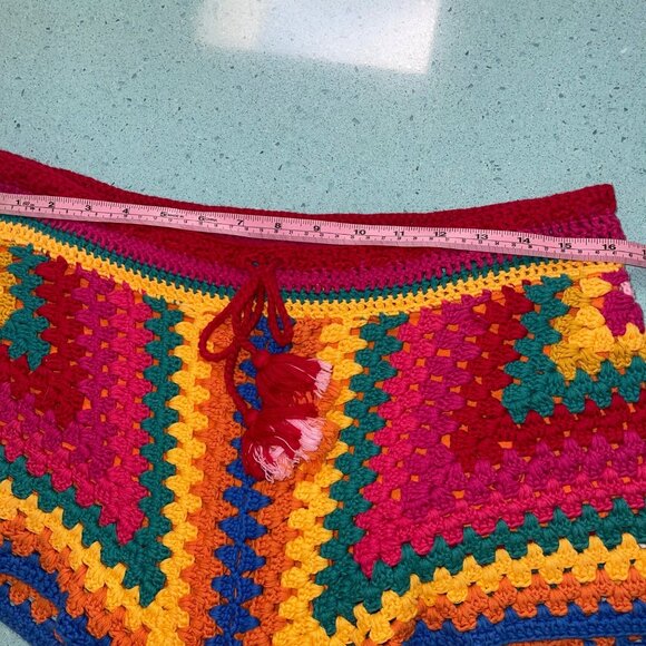 Farm Rio Womens Shorts Size Small Multicolor Crochet Striped Drawstring - Picture 6 of 10